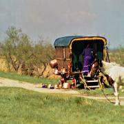 Landfahrer auf dem Weg zum Wallfahrtsort