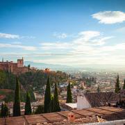Blick auf  Granada von der Alhambra aus